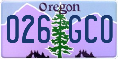 OR license plate 026GCO