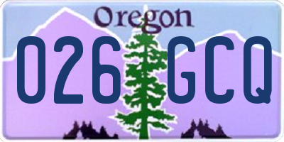 OR license plate 026GCQ