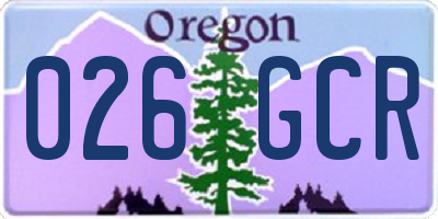 OR license plate 026GCR
