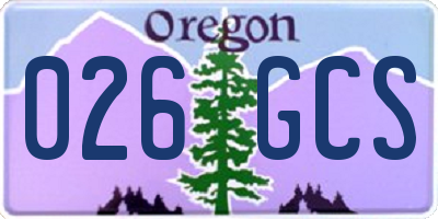 OR license plate 026GCS