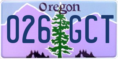 OR license plate 026GCT