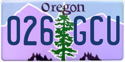 OR license plate 026GCU