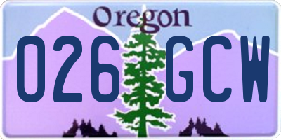 OR license plate 026GCW