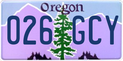 OR license plate 026GCY