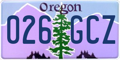 OR license plate 026GCZ