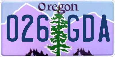 OR license plate 026GDA
