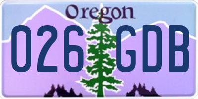 OR license plate 026GDB