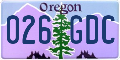 OR license plate 026GDC