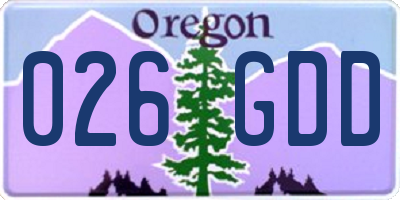 OR license plate 026GDD