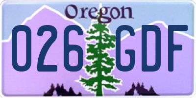 OR license plate 026GDF