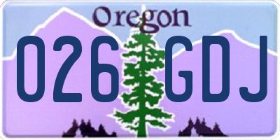 OR license plate 026GDJ