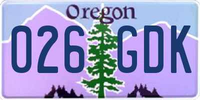 OR license plate 026GDK