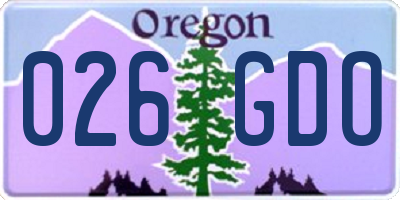 OR license plate 026GDO