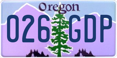 OR license plate 026GDP