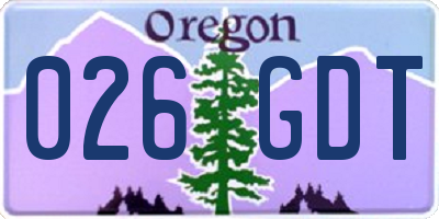 OR license plate 026GDT