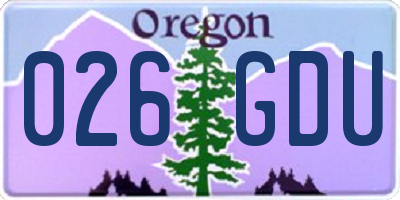 OR license plate 026GDU
