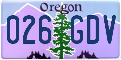 OR license plate 026GDV
