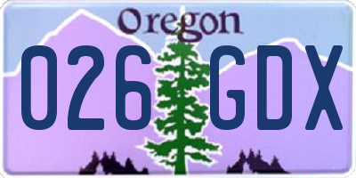 OR license plate 026GDX