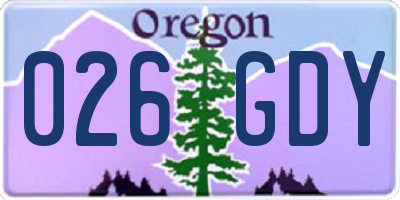 OR license plate 026GDY
