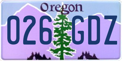 OR license plate 026GDZ