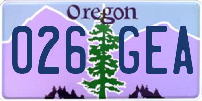 OR license plate 026GEA