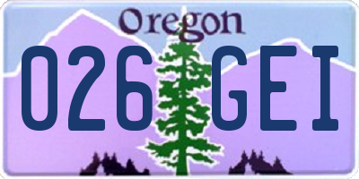 OR license plate 026GEI