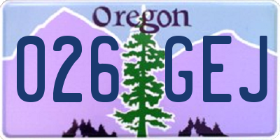OR license plate 026GEJ