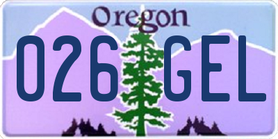 OR license plate 026GEL