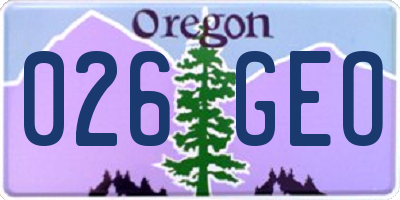 OR license plate 026GEO