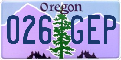 OR license plate 026GEP