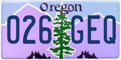 OR license plate 026GEQ