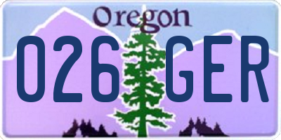 OR license plate 026GER