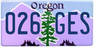 OR license plate 026GES