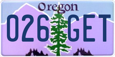 OR license plate 026GET