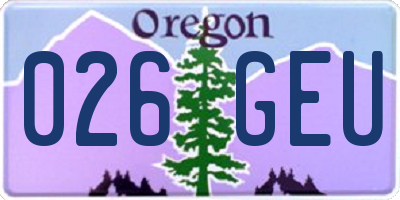 OR license plate 026GEU
