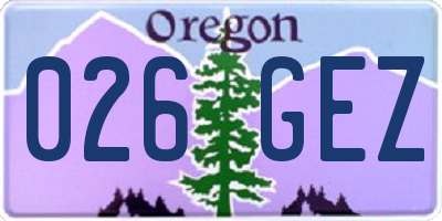 OR license plate 026GEZ