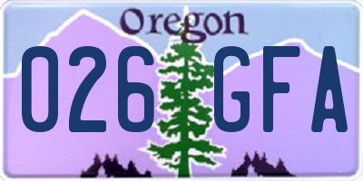 OR license plate 026GFA