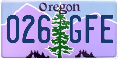OR license plate 026GFE