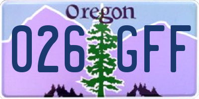 OR license plate 026GFF