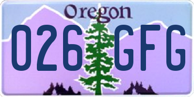 OR license plate 026GFG