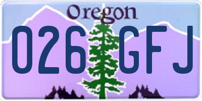OR license plate 026GFJ