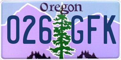 OR license plate 026GFK