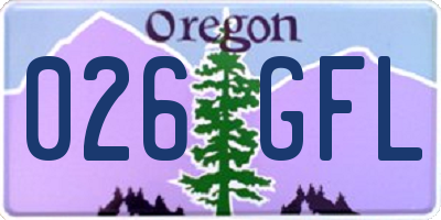 OR license plate 026GFL