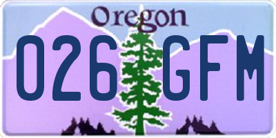 OR license plate 026GFM