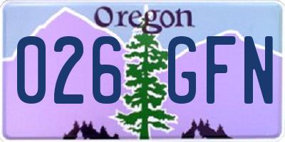 OR license plate 026GFN