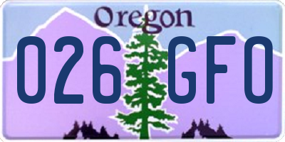 OR license plate 026GFO