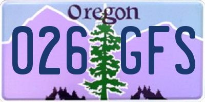 OR license plate 026GFS