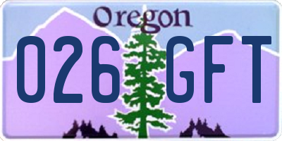 OR license plate 026GFT
