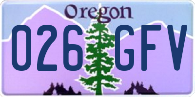 OR license plate 026GFV