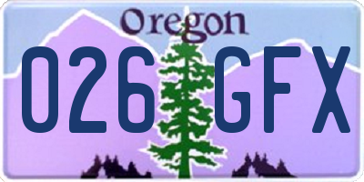 OR license plate 026GFX